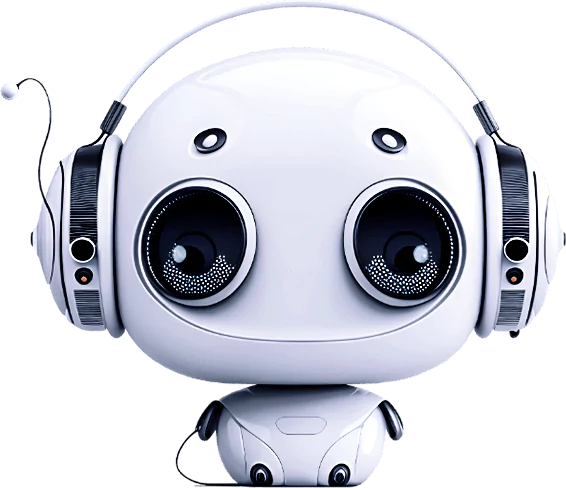 Robô do RoboTease com headset, o Agente de IA